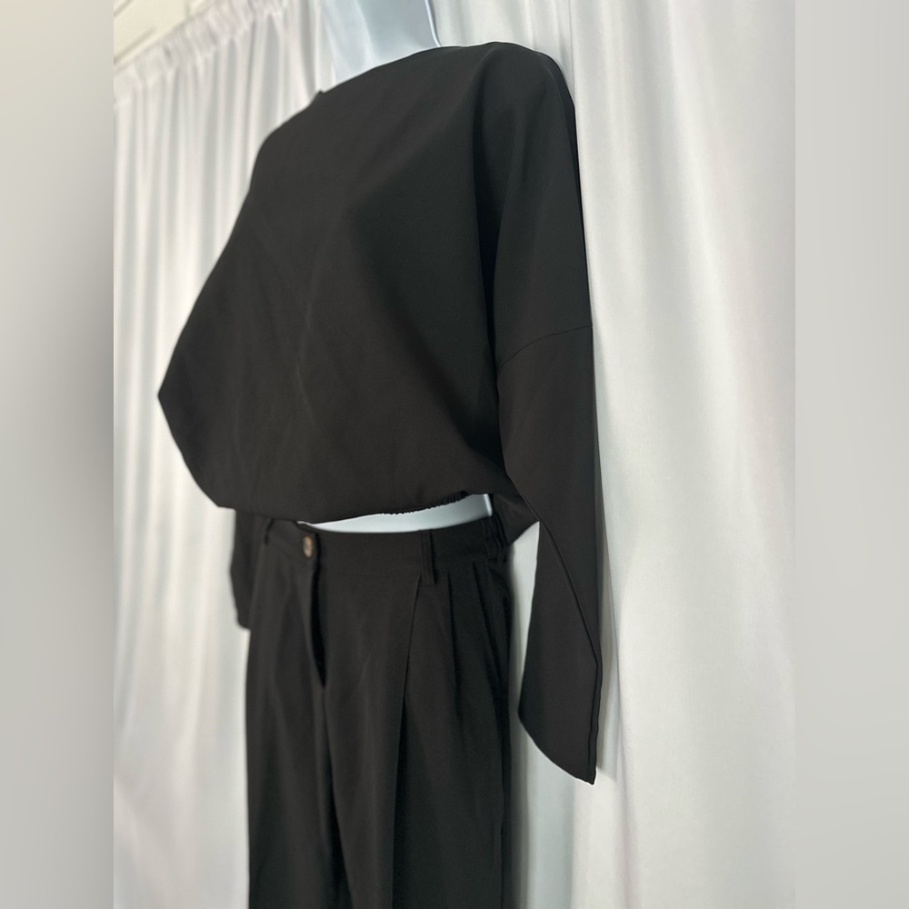 RIVIR Black Two-Piece Blouse & Trouser Set (1177) - Picture 8 of 15